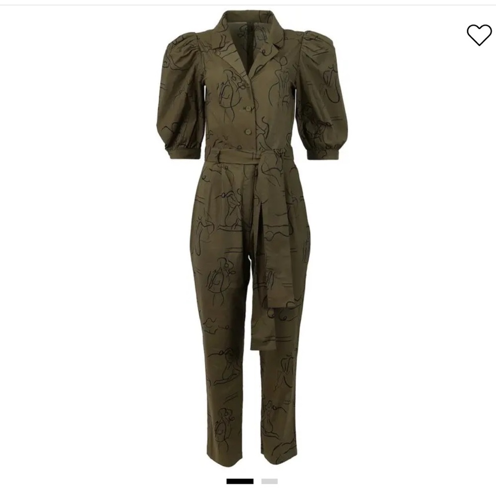 Olive Patterned Jumpsuit